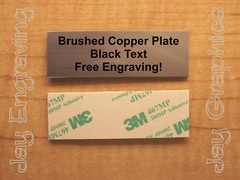 Custom Engraved 1×3 Copper Tone Stick-On Tag Sign Plate | Trophy Plaque Pet Urn