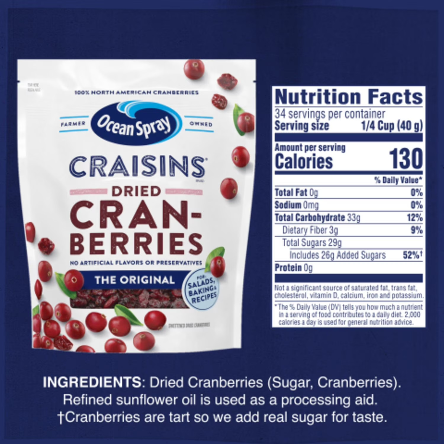 Ocean Spray® Craisins® Original Dried Cranberries, Dried Fruit, 48oz FREE SHIP gallery