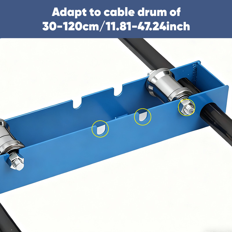 Heavy Duty Cable Drum Roller Stand Cable Reel Dispenser for reels 11.8-47.2in OD gallery