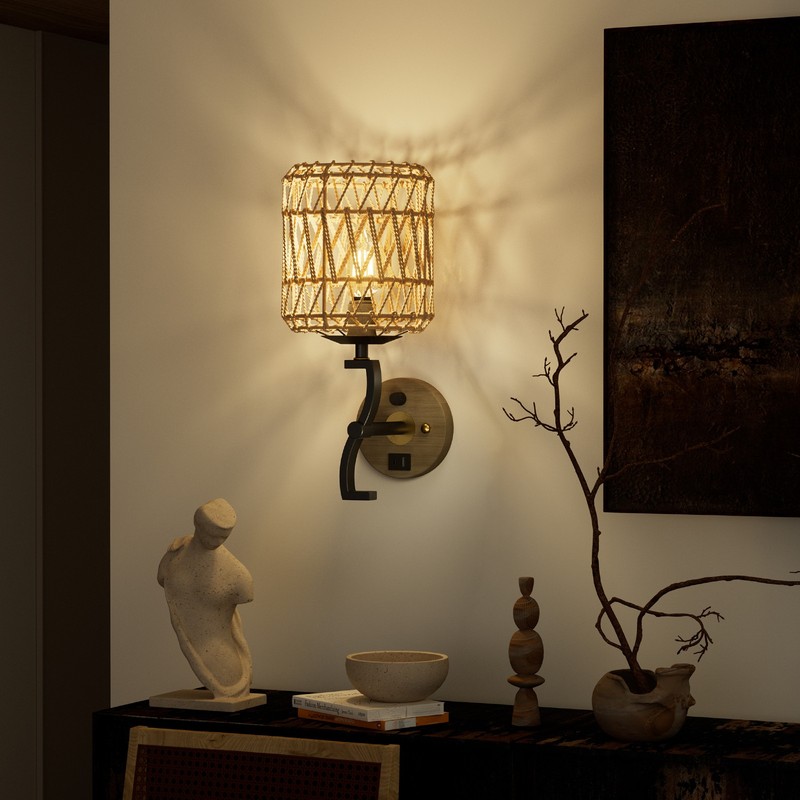 2PCS Farmhouse Wall Light Dimmable Plug-in LED Wall Sconce for Kitchen USB Port gallery