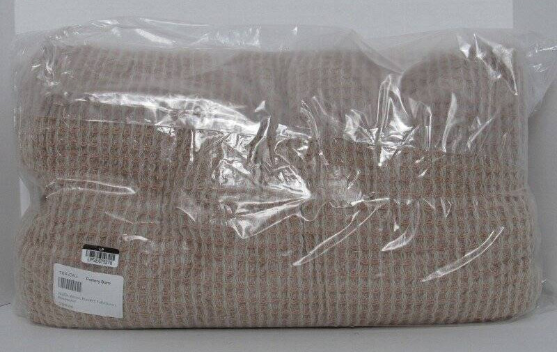 Pottery Barn Waffle Weave Blanket, Full Queen 92" x 96" Rosewood Color New gallery