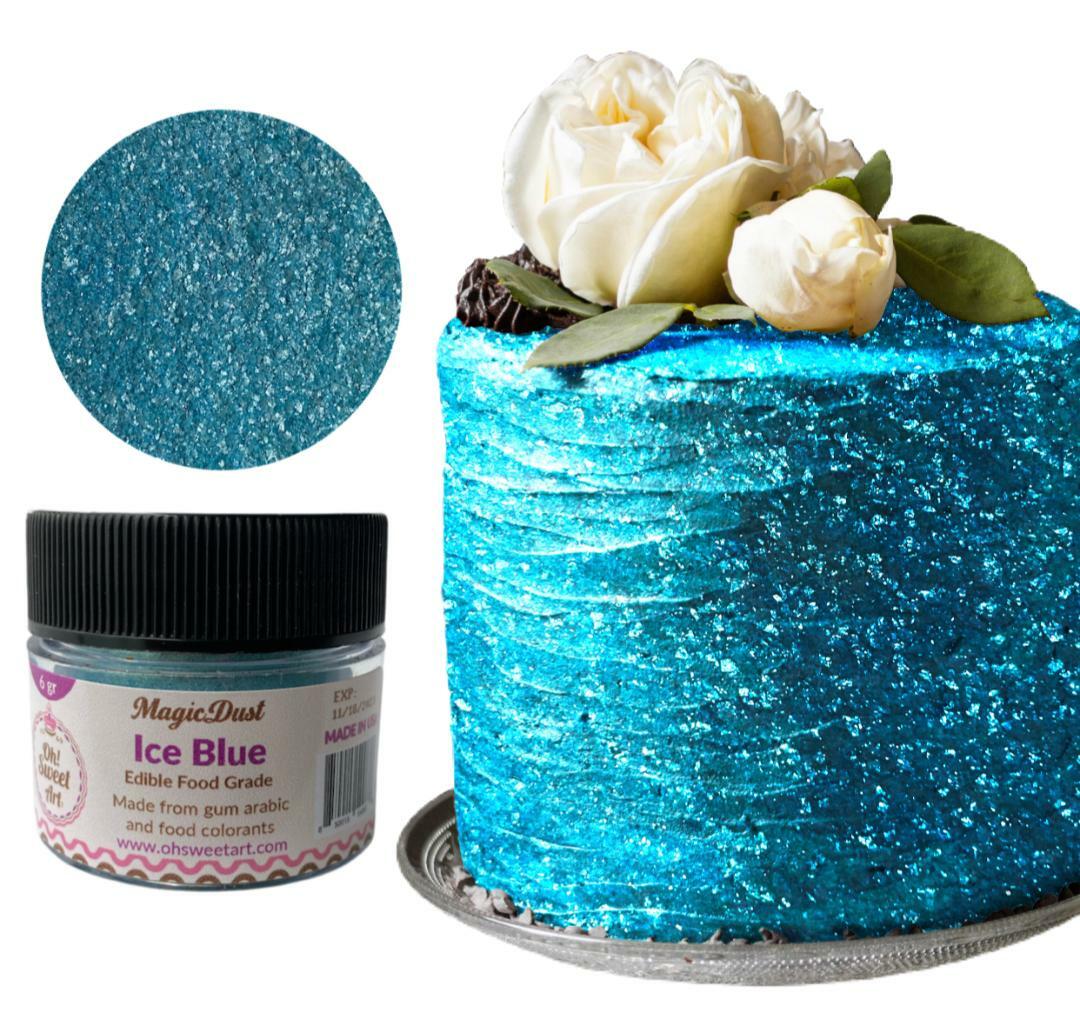 Edible Glitter dust ICE BLUE ( 6 grams ) Magic dust , Kosher, Gluten free gallery