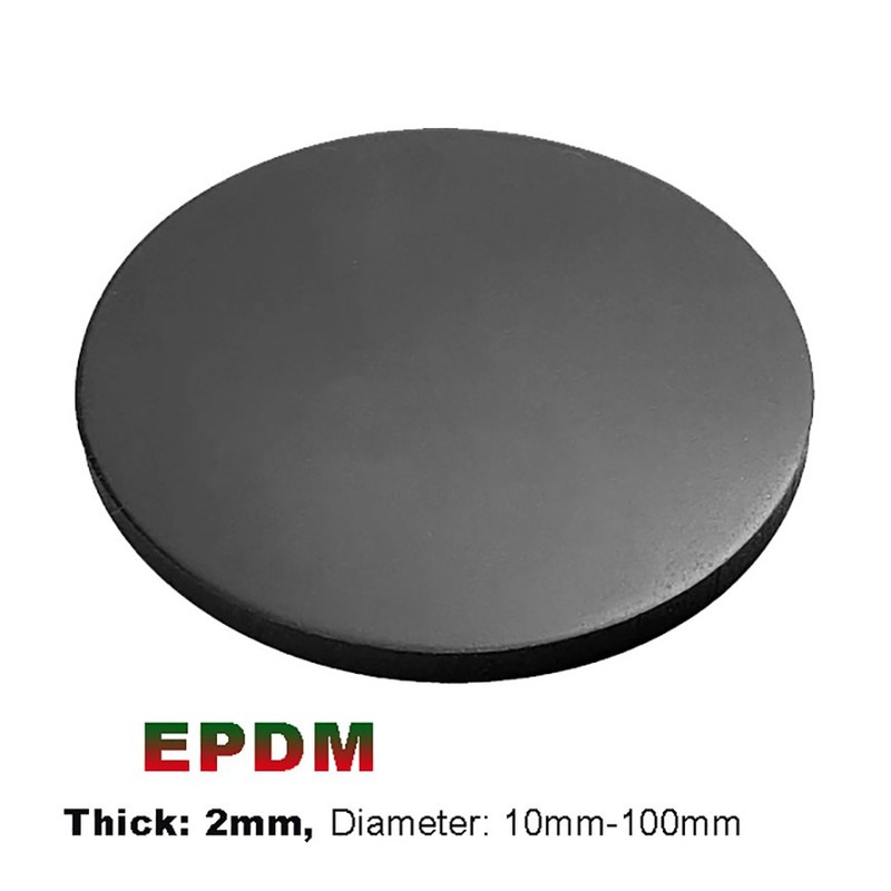 Round Solid EPDM Rubber Disc Discs Pads | Diameter: 10mm-100mm | Thickness 2mm gallery