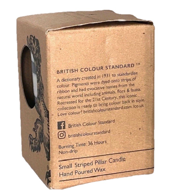 British Colour Standard 4"Pillar Candle 36hr Rose Indigo Pompadour Stearin🕯️Wax gallery