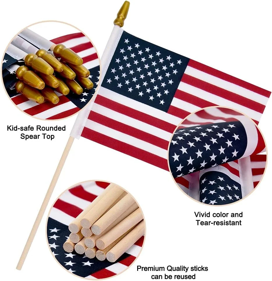 12 Pack Small American Flags on Stick Small US Flags/Mini American Flags for Out gallery