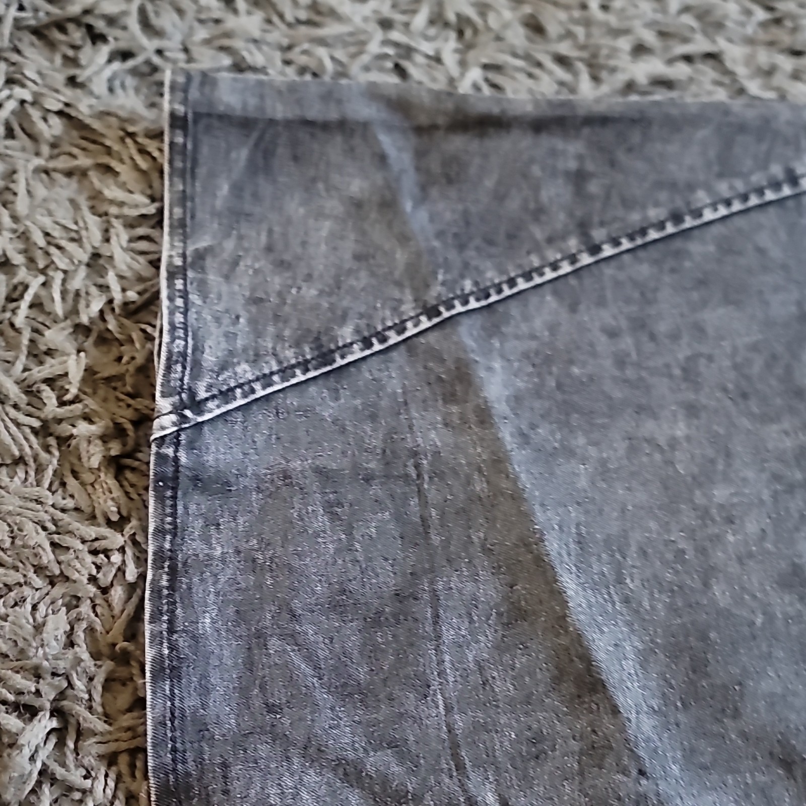 Gray Denim Bib Apron, Solid Plain Pattern, Kitchen Cooking Apron, Size S gallery