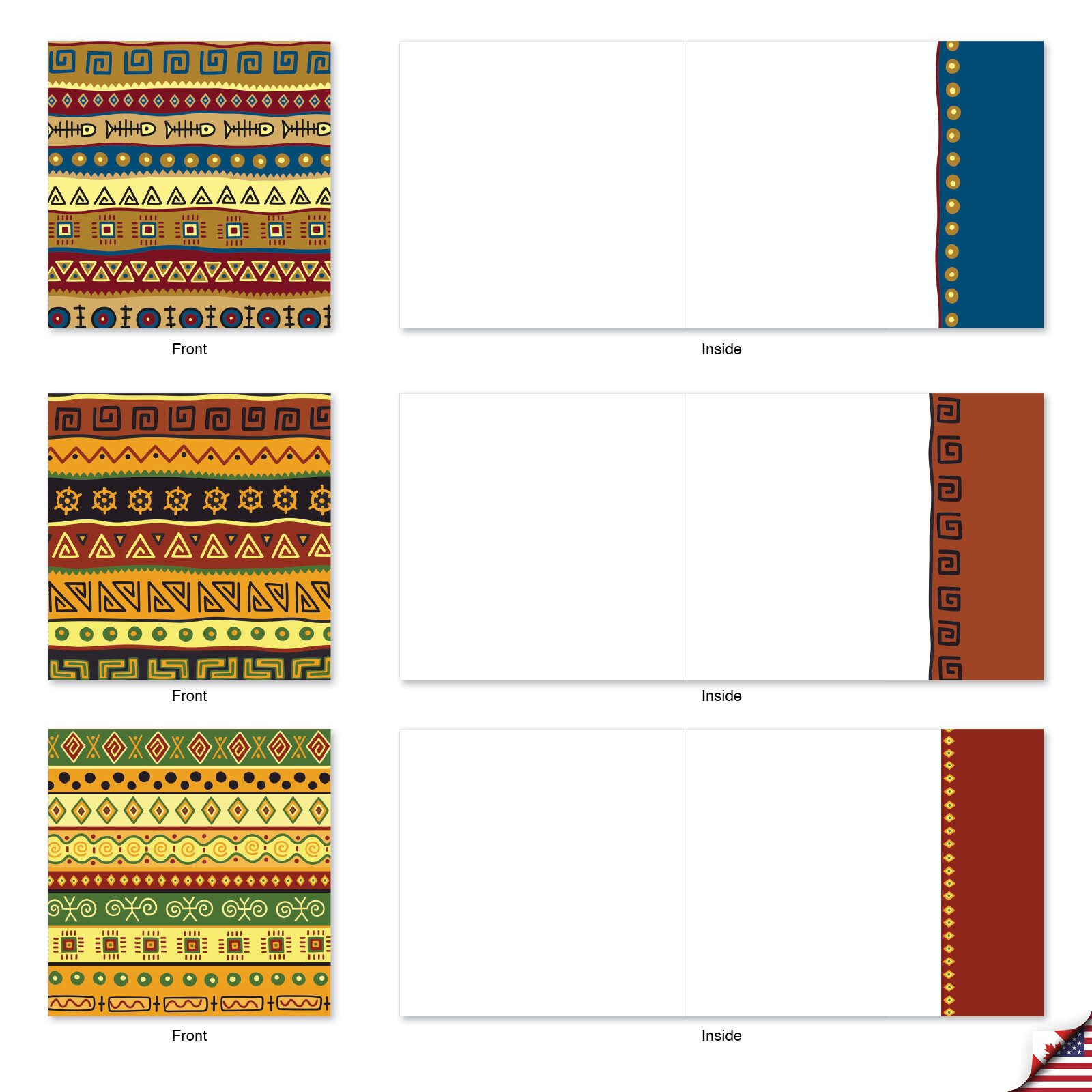 10 Blank All Occasion Cards Pack - African Motifs gallery