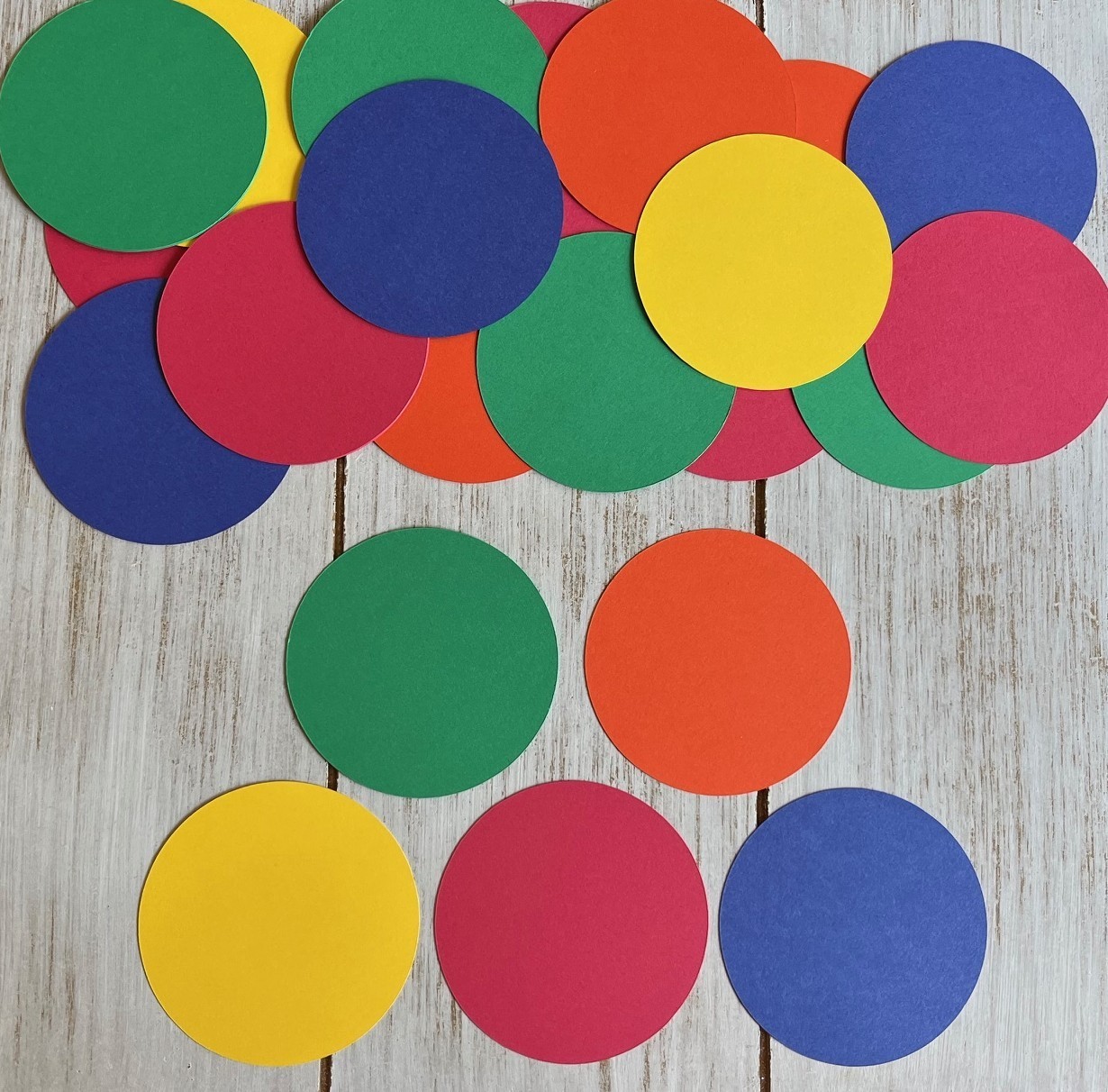 Circle Cutouts Primary Color 2 1/2 inch Bulletin Board Decorations Classroom 100 gallery