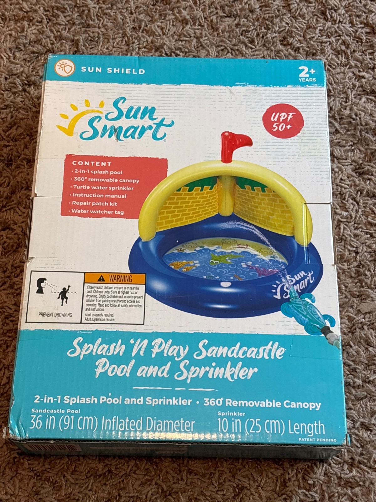 Sun Shield Sun Smart 36" Splash'n Play Sandcastle Pool Sprinkler with Canopy NEW gallery