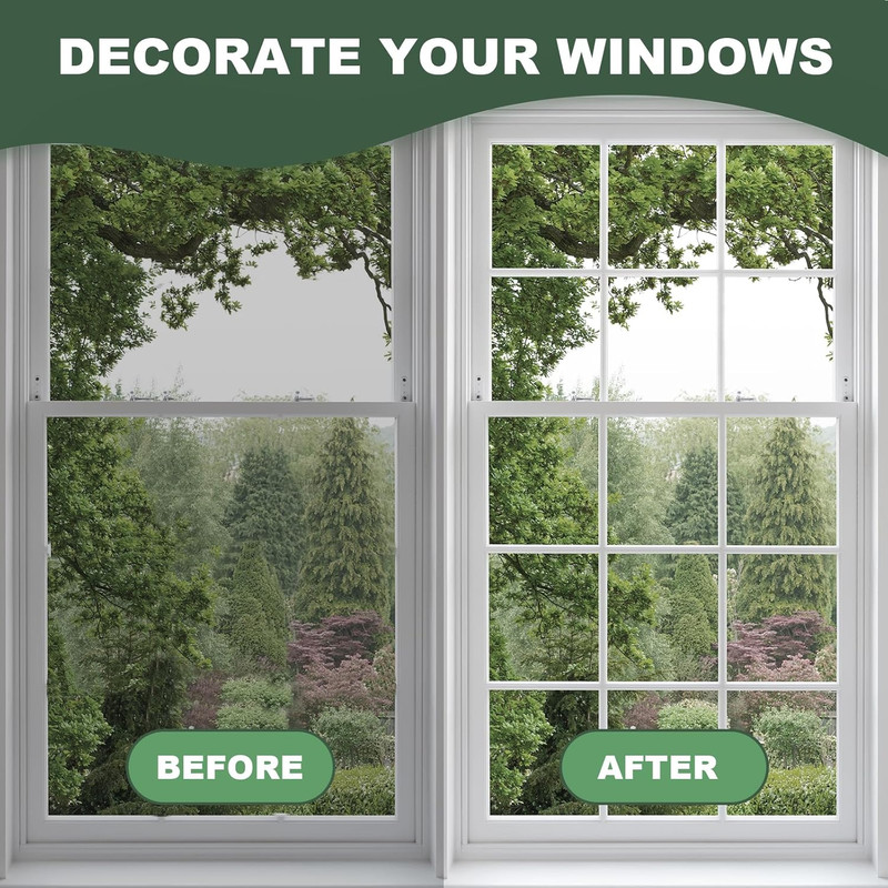 Window Grid Kit, 0.59Inx36Ft Window Grille Inserts Grid Kit, White TPE Self-A... gallery
