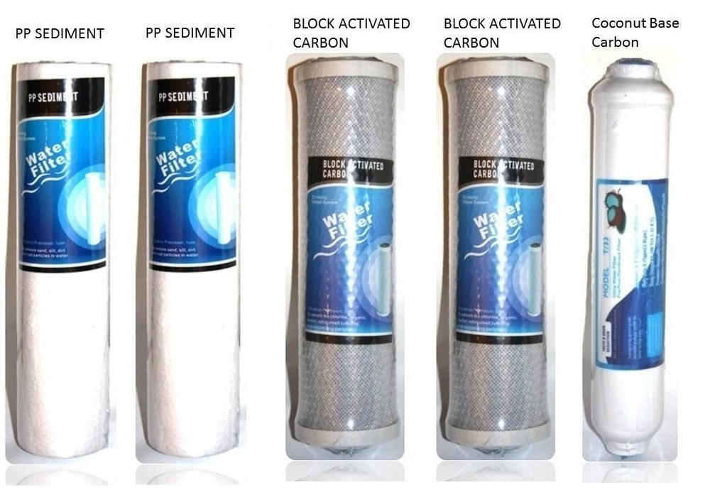 3 Stage Water Filter System with Coconut Post filter Refill Cartridge Kit