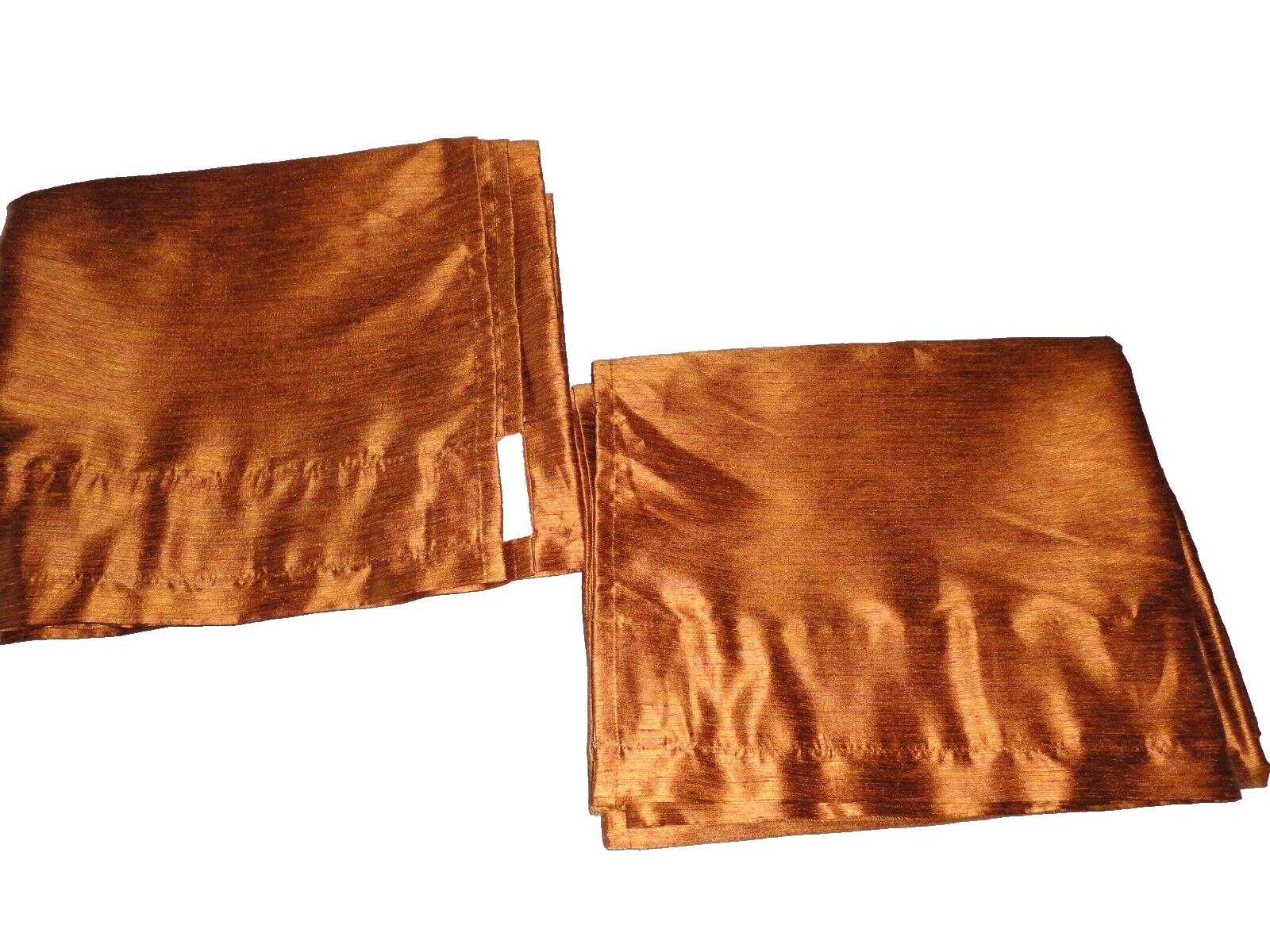 IKEA FELICIA SHINY COPPER (2) UNLINED DRAPERY PANELS 56X115 100% POLY gallery