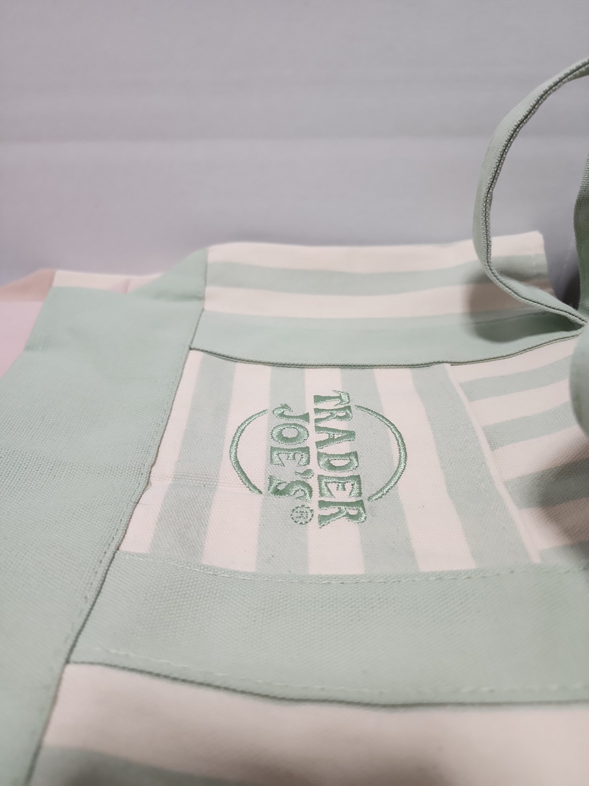 Trader Joe’s Mini Pastel Stripe Canvas Tote Bag Limited Edition Set Of 4 gallery