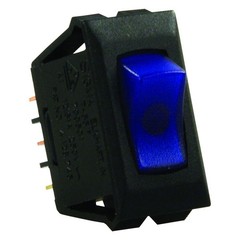 Single SPST On/Off Rectangular Black /Blue Illuminated Multi Purpose Switch