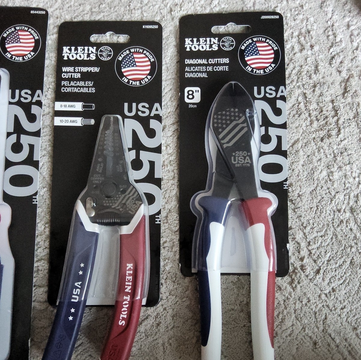 Klein Tools USA 250th Mixed Tool Set Screwdrivers, Stripper/Cutter + Opener gallery
