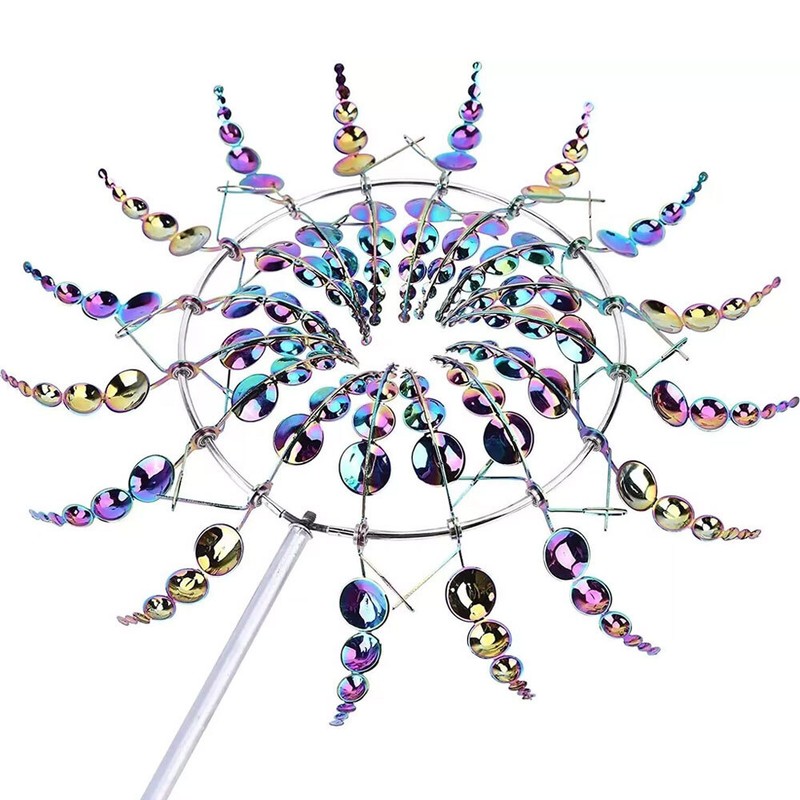 Magical Wind Powered Kinetic Windmill Metal And Sculpture Spinner Garden Unique gallery