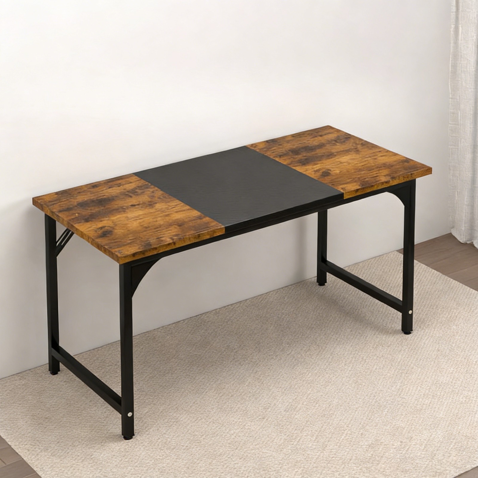 55 Inch Home Office Computer Desk Office Desk Gaming Writing Desk Rustic Brown gallery