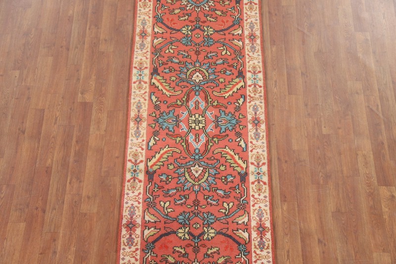 Heriz Serapi 8 ft. Runner Indian Oriental Rug Hand-knotted Wool 7' 11" x 2' 6" gallery