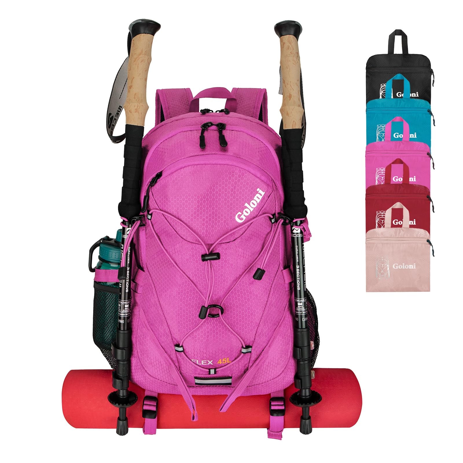 45L Hiking Backpack Lightweight Foldable, Waterproof Camping Backpack with Ra...