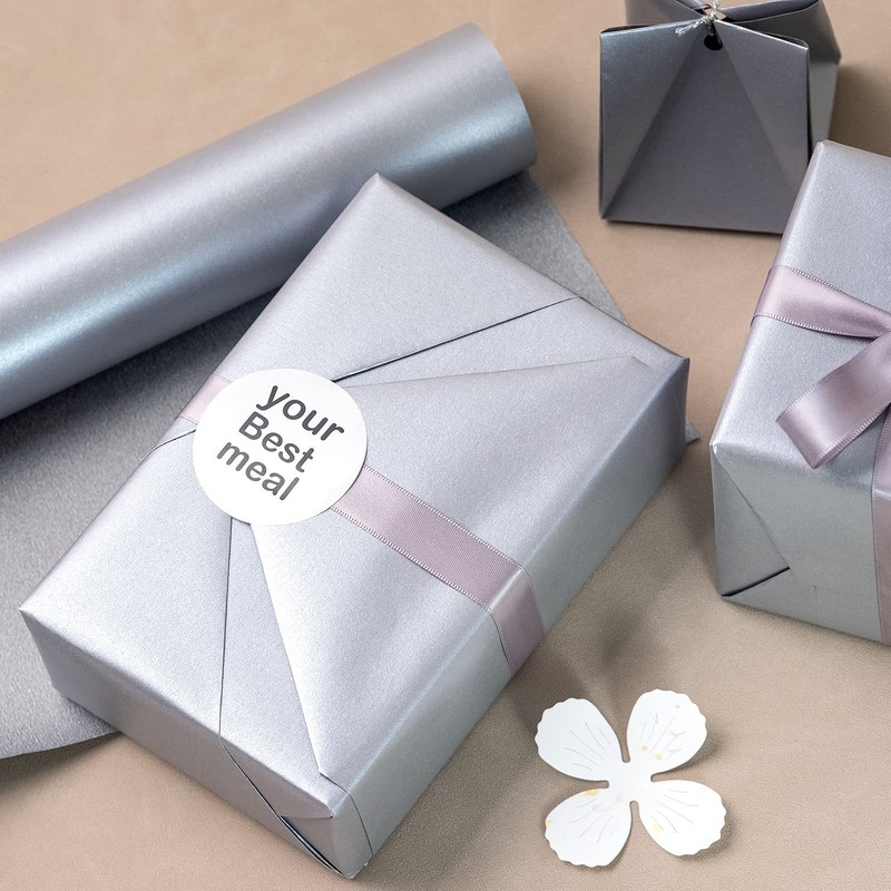 Silver Matte Wrapping Paper Solid Color Pearly 17 Inch 32.8 Feet, Wedding Party gallery