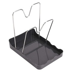 Kitchen Pot Lid Storage Rack Stainless Steel Pot Lid Holder Spoon Rest Organizer