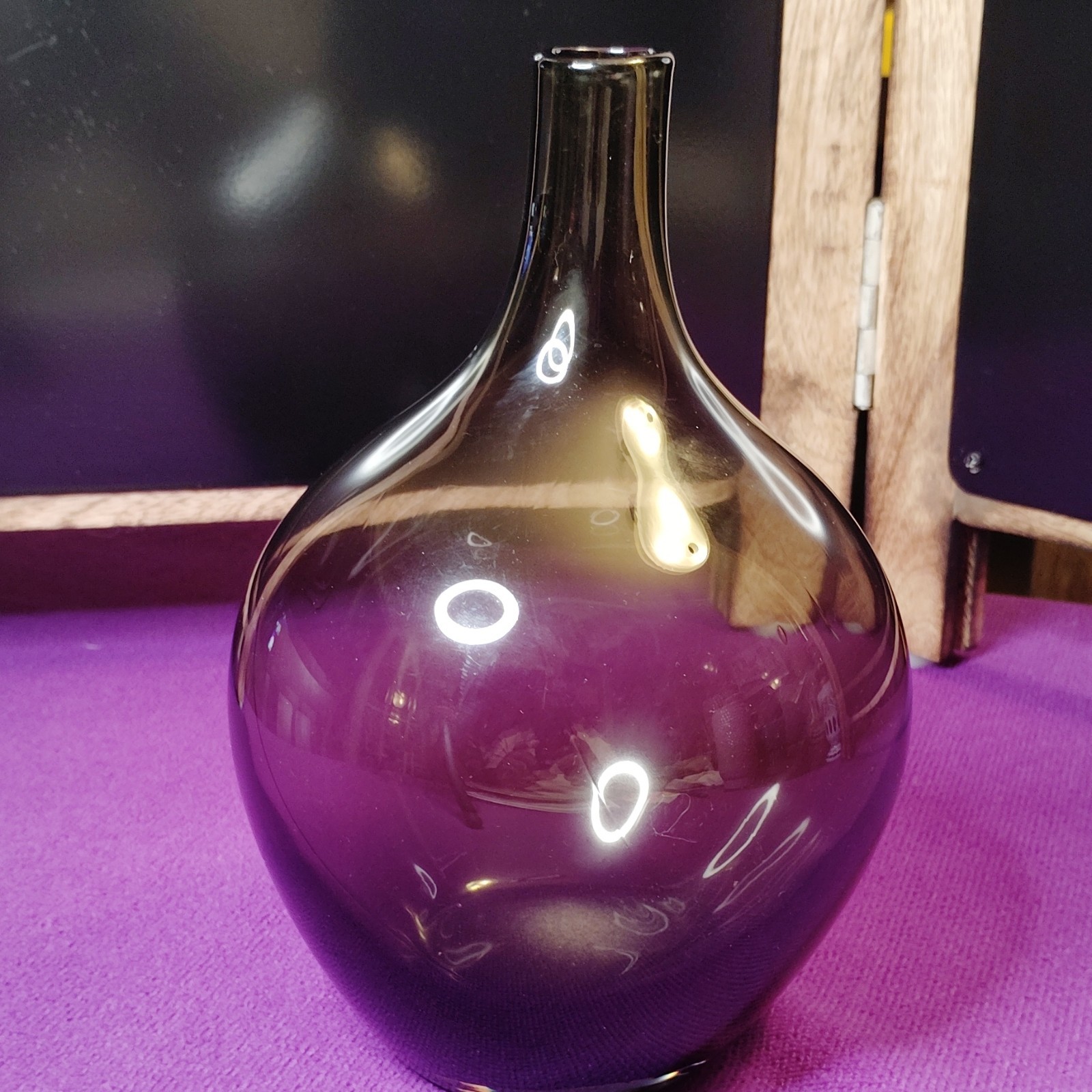 Purple Glass Bud Vase, Bottle Shape, Solid/Plain, Freestanding Decorative gallery