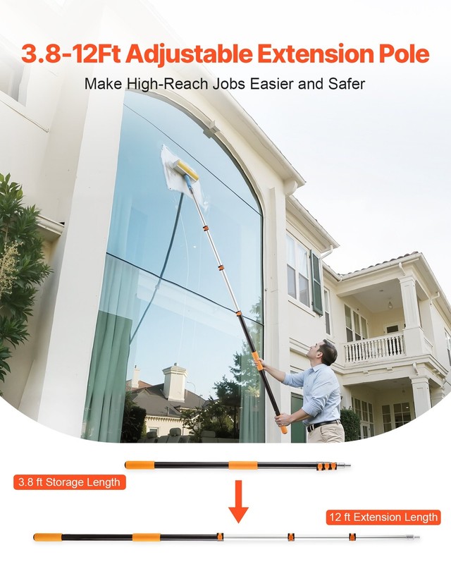 Telescopic Extension Pole, 3.8-12 FT Multi-Purpose Extendable Pole, Sturdy Alumi gallery