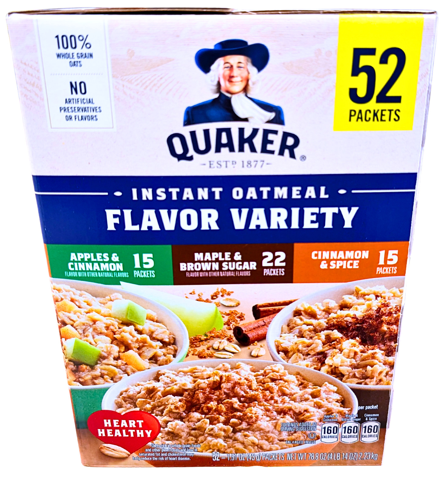 Quaker Instant Oatmeal Variety Pack 52 Packs x 1.51 Oz EXP 08/2026 gallery