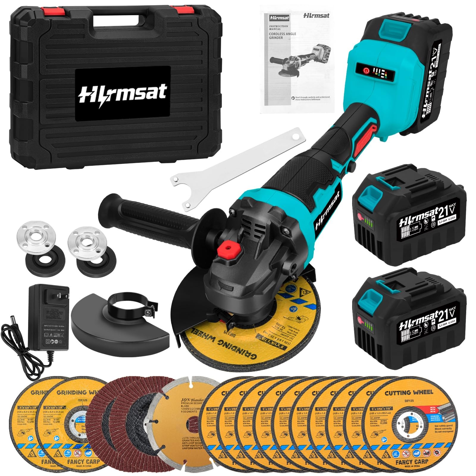 Cordless Angle Grinder 5-Inch,21V Brushless Power Grinder Tool with 2x6.0Ah B... gallery
