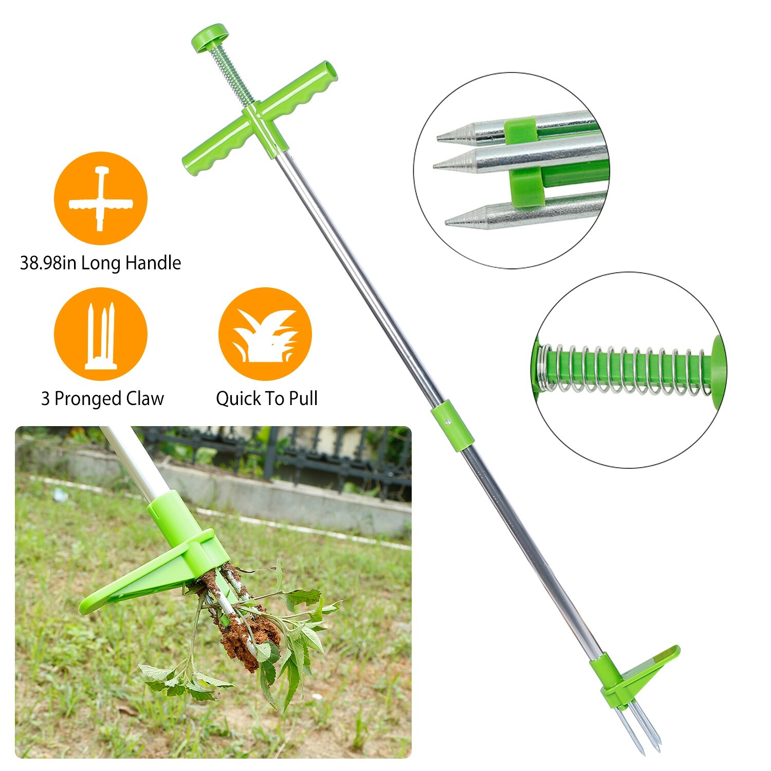1/2Packs Weed Puller Weeder Twister Stand Up Garden Lawn Grass Root Remover Tool gallery