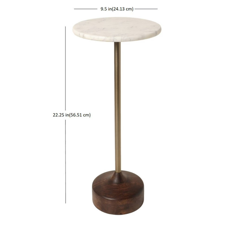 Better Homes & Gardens Aster Drink Table, Marble Top Modern Gold Accent Table gallery