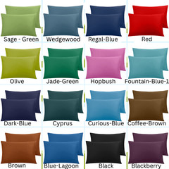 Cotton Solid Pillow Cases Hidden Zipper Pillow Cover Standard Queen King 2 Pack