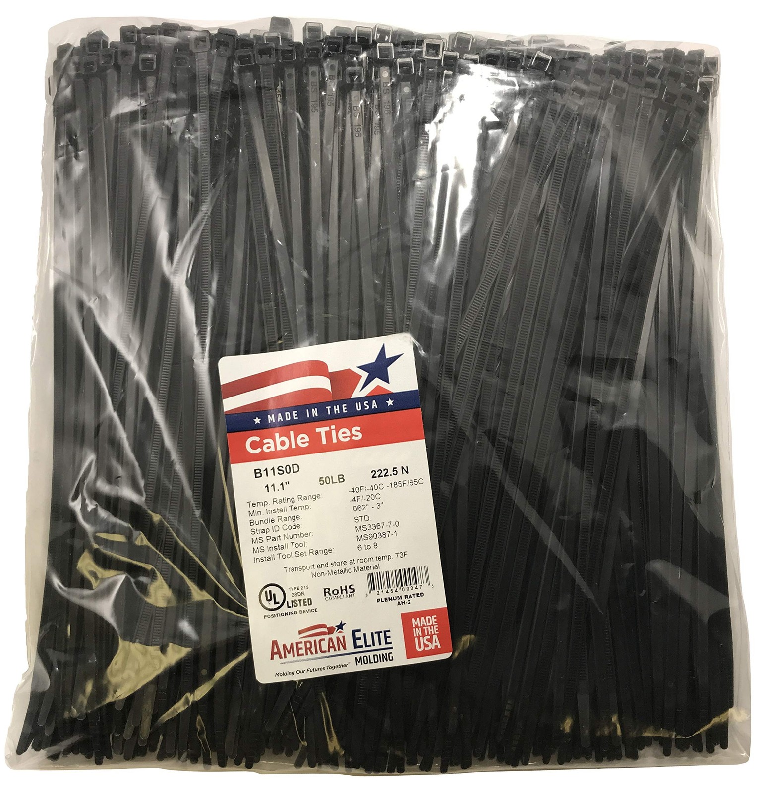 Sherco-Auto Standard Black 11" Inch Cable Zip Ties 50 Pounds Tensile Strength... gallery