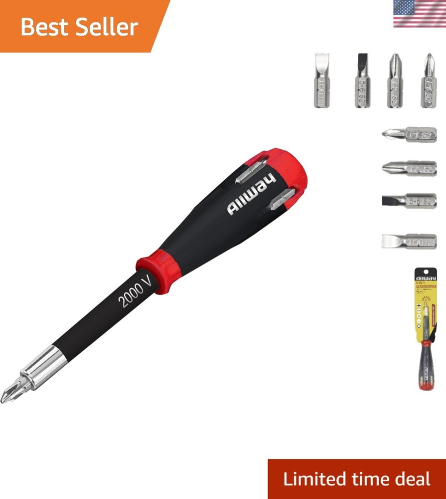 Versatile SD41 5-in-1 Safety Screwdriver with Magnetic Storage & Ergonomic Grip
