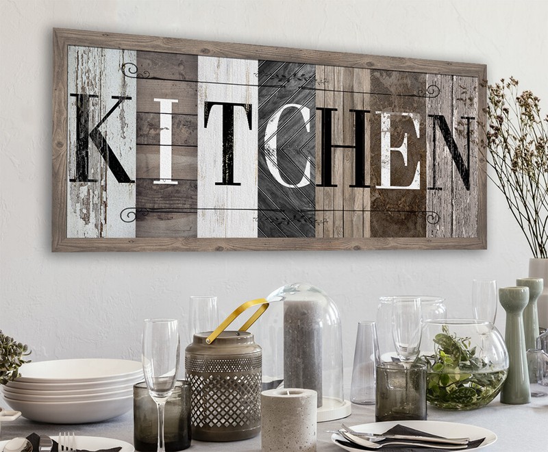 Kitchen in Multi Pattern - Large Canvas Wall Art (Not Wooden) - Stretched Decor gallery