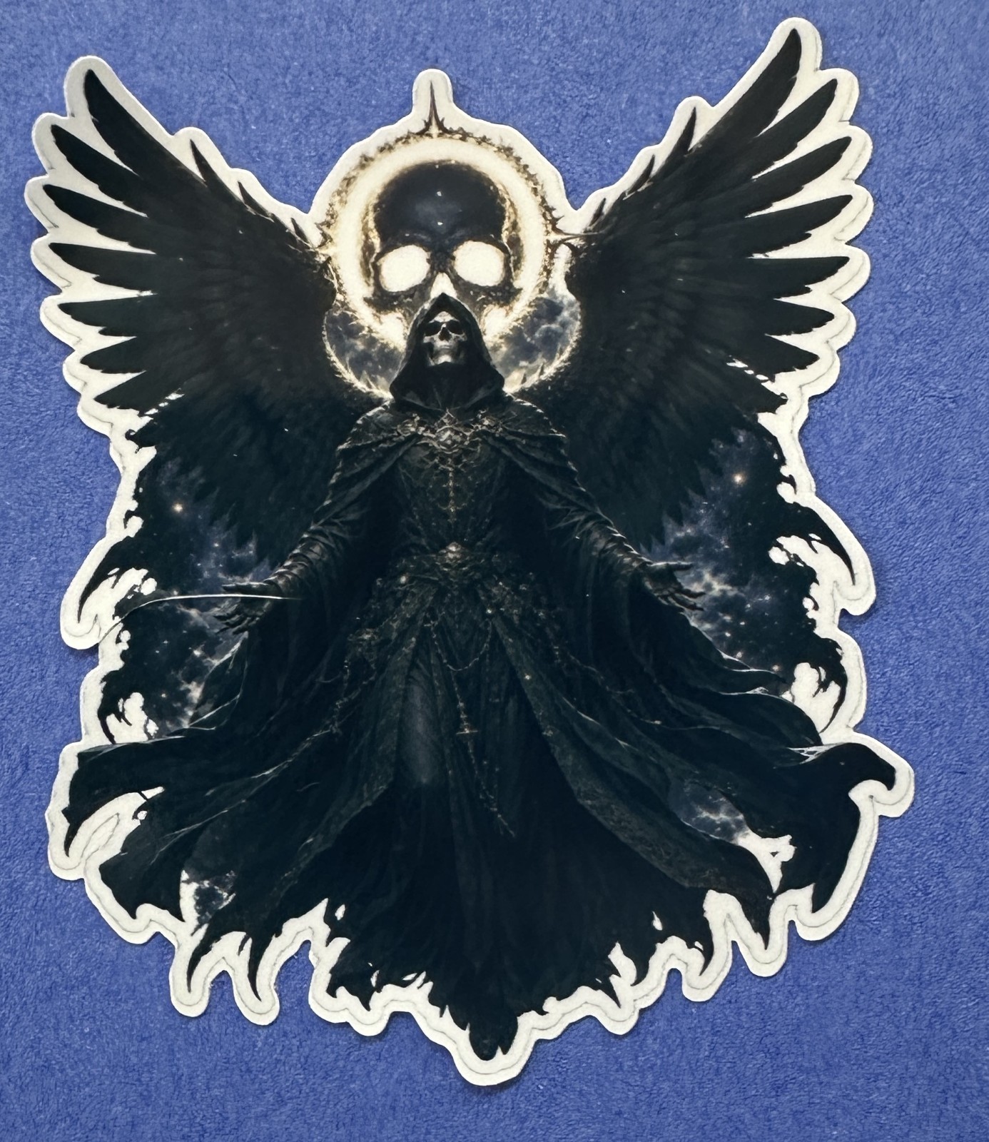3 inch Dark Angel Grim Reaper Sticker Gothic Skull Winged Fantasy Vinyl Decal gallery