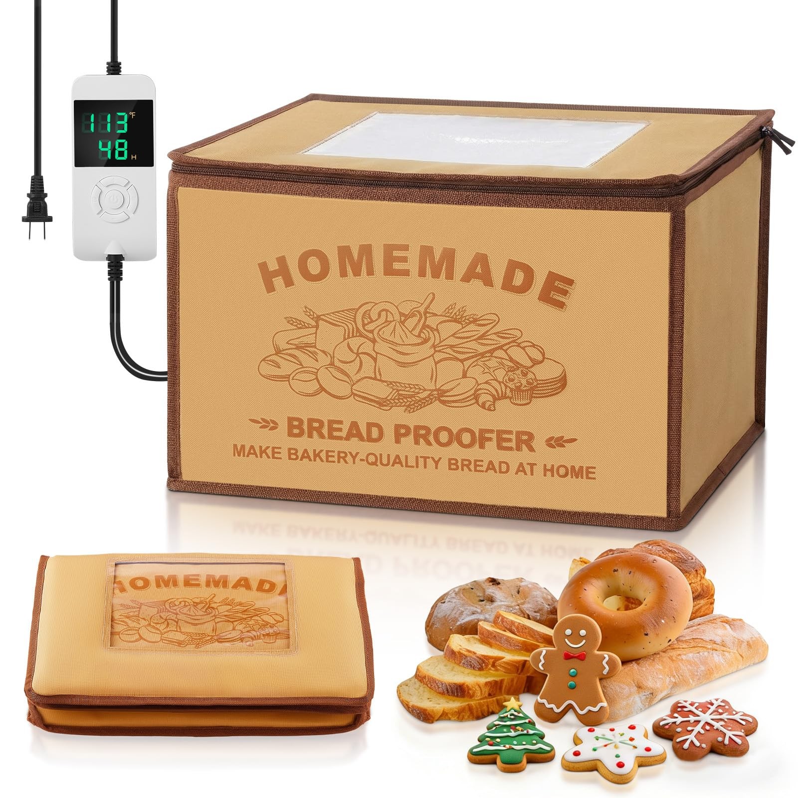 FOHERE Bread Proofing Box, 32-113°F Temp Control & 48H Timer, Folding Dough P... gallery