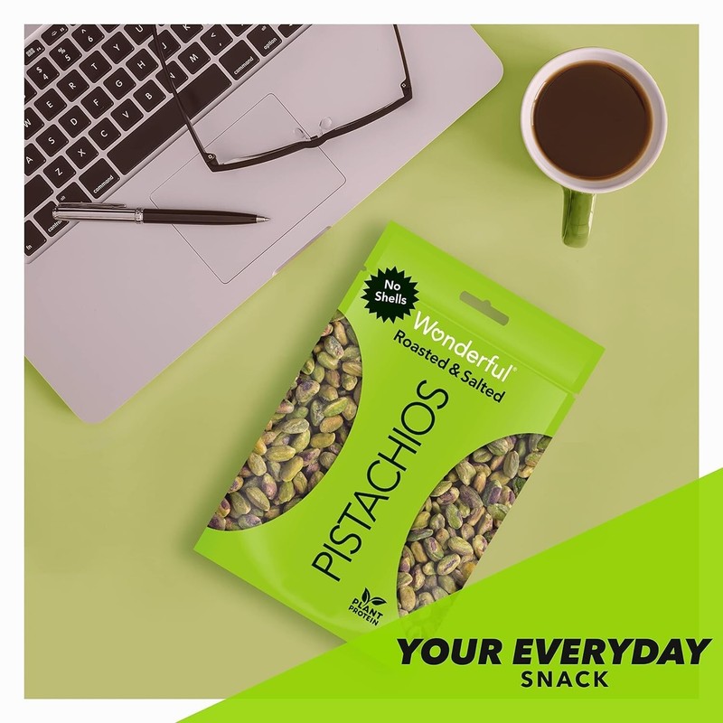 Pistachios No Shells, Roasted and Salted Nuts, 6 Ounce Resealable Bag, gallery