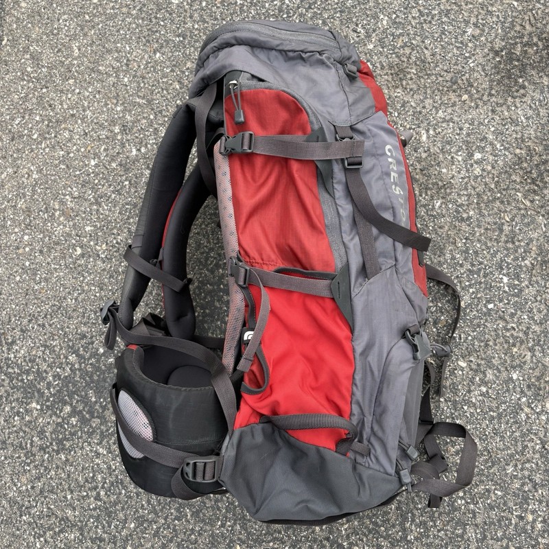 North Face Crestone 60 Hiking Backpack Internal Frame Camping Gear Red Gray 4