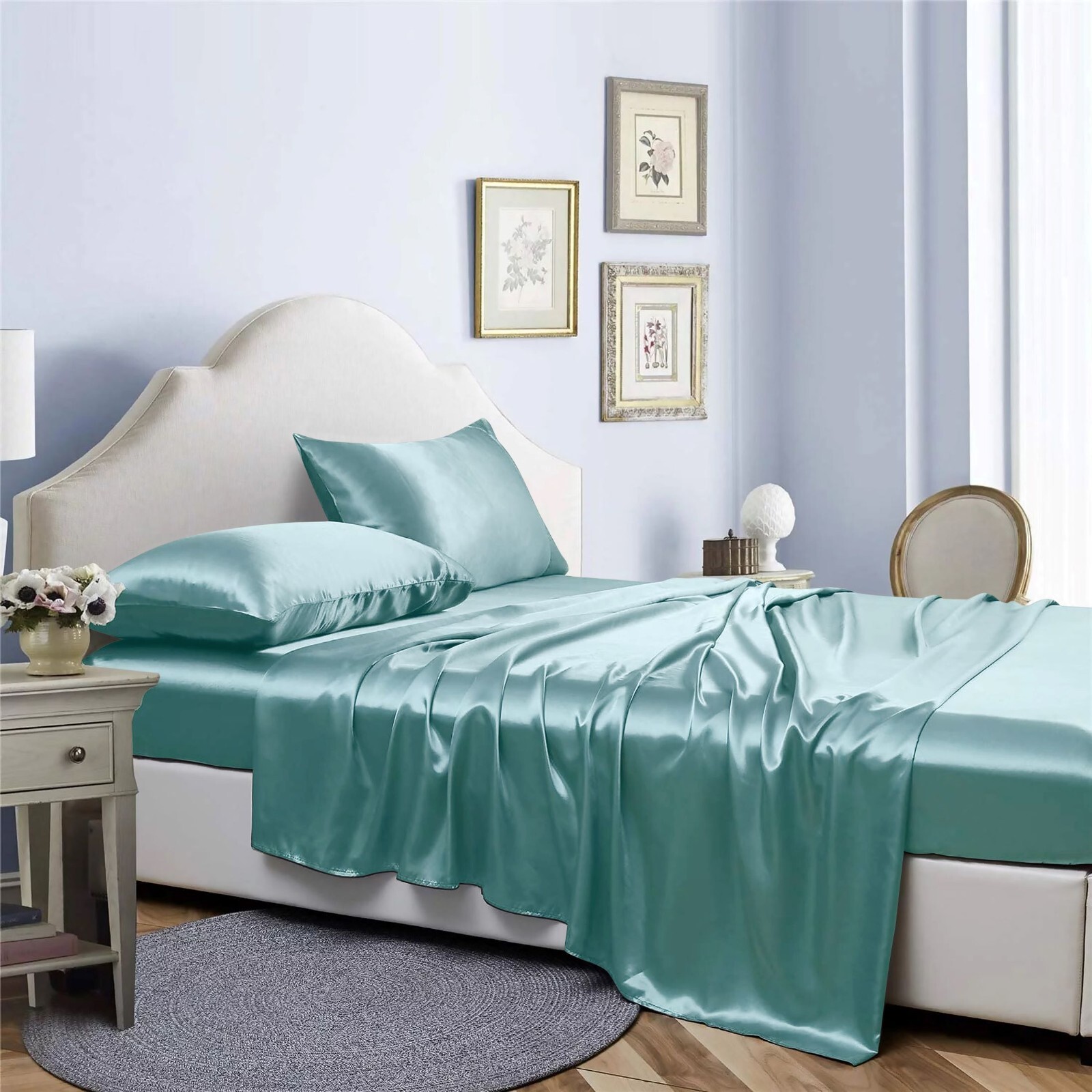 Bibb Home Silky Satin 4 Piece Sheet Set gallery