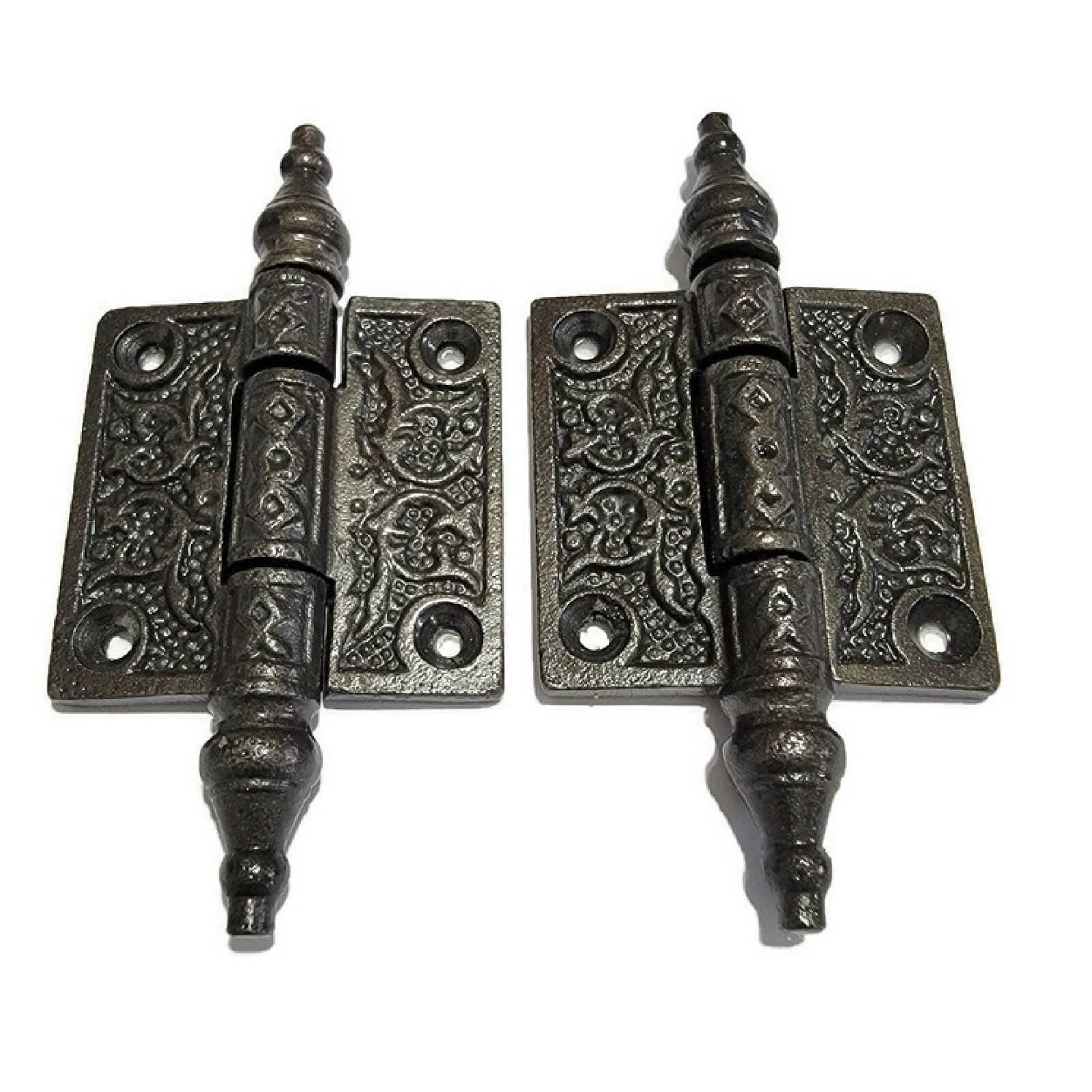 2" Cast Iron Victorian Door Hinges -Sold by the pair- Lacquered Iron gallery