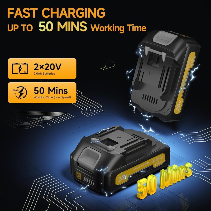 Efficient Battery-Powered Leaf Blower with Two Batteries & Fast Charger Included gallery
