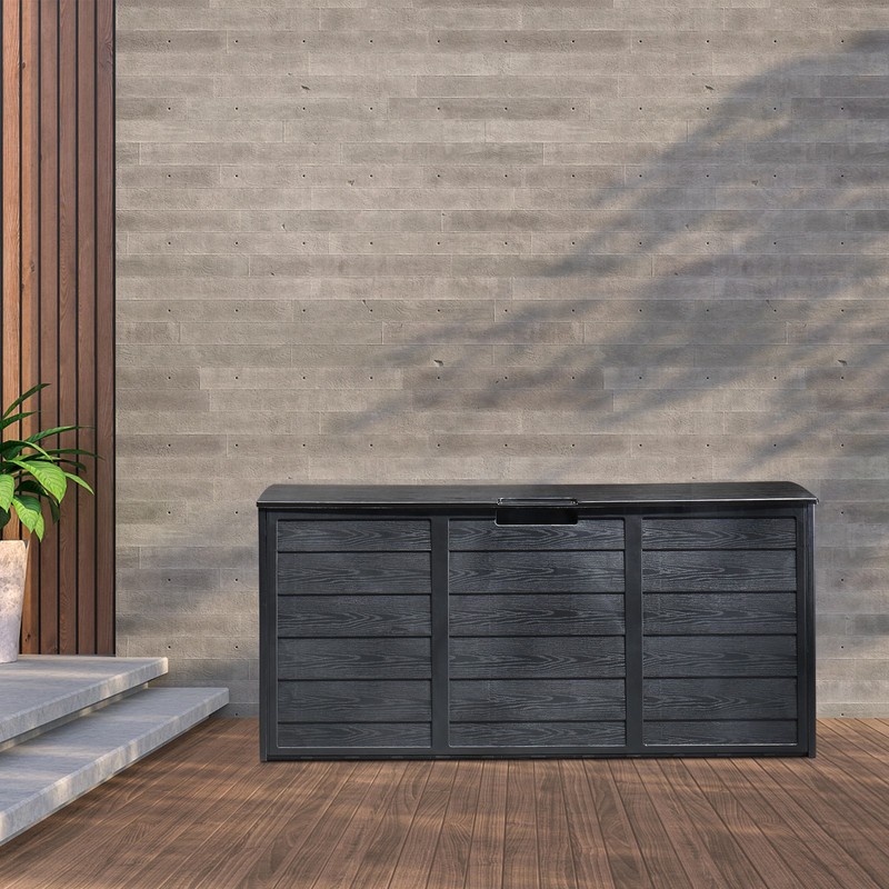 75 Gal UV Resistant Resin Deck Box Outdoor Storage Box for Patio Cushions Tools gallery