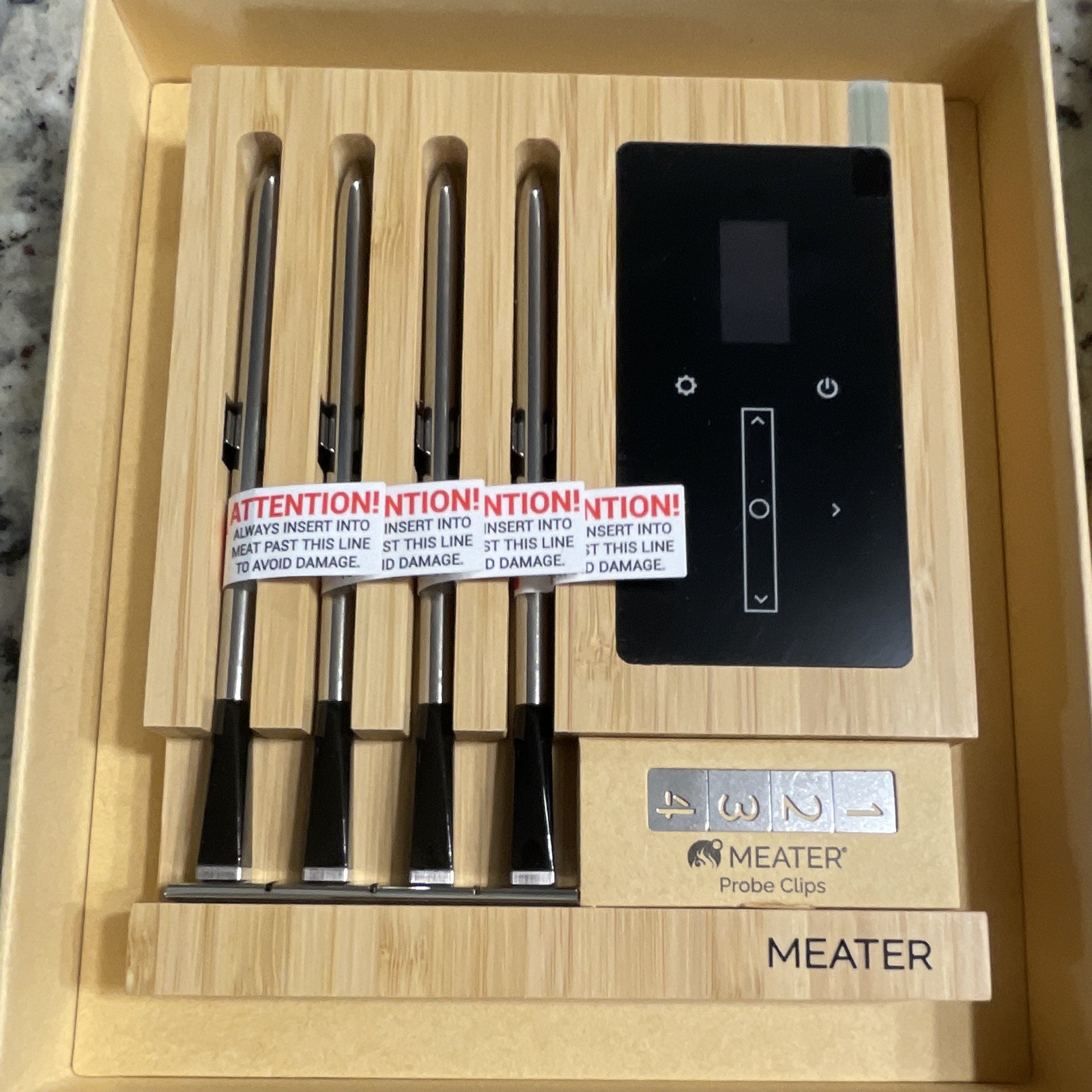 MEATER Block Wireless Smart Meat Thermometer w/ 4 Probes Bamboo Charging Block gallery