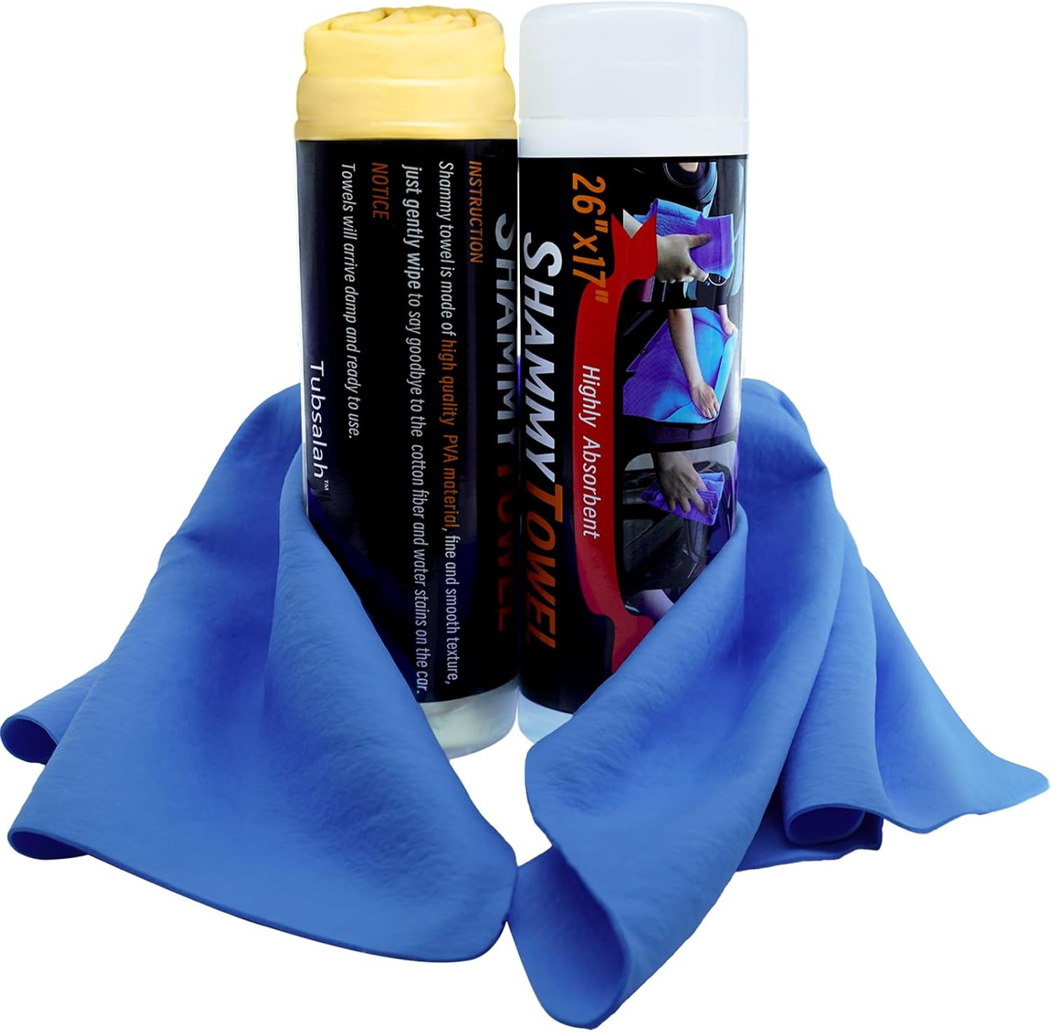 Shammy Cloth 2 Pack | Super Absorbent Synthetic Chamois, 26X17, for Car, Bathroo gallery