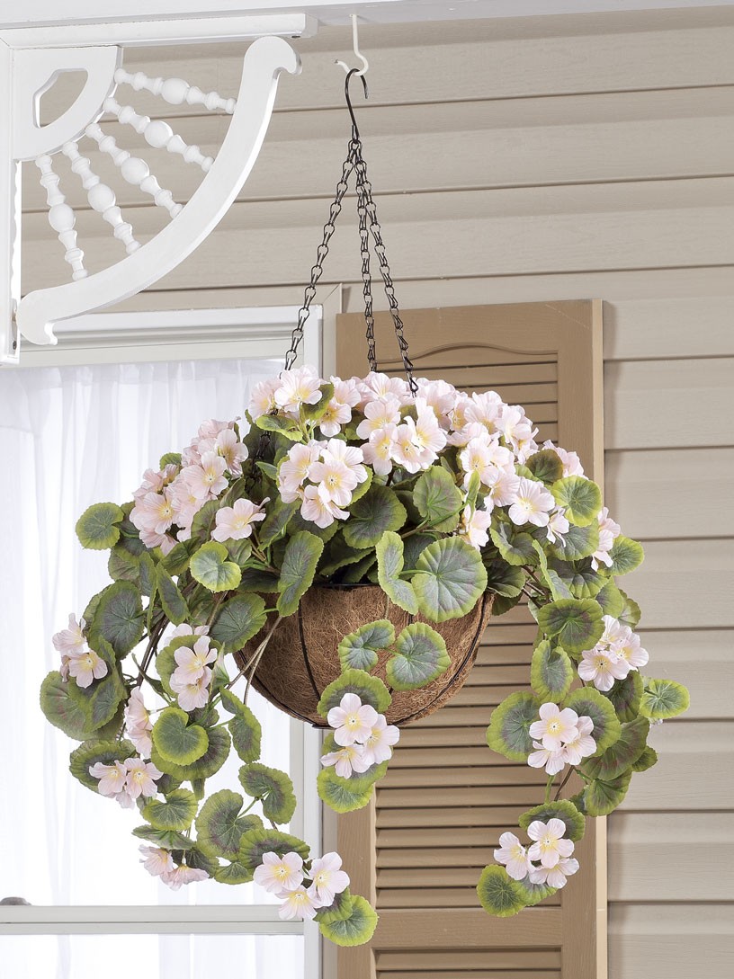 OakRidge Fully Assembled Artificial Geranium Hanging Basket gallery