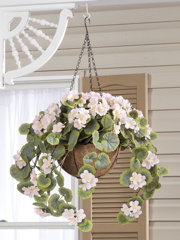 OakRidge Fully Assembled Artificial Geranium Hanging Basket gallery