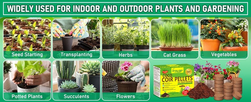 50Pcs Coco Coir Seed Starter Pellets 30mm Compressed Soil Plugs Organic Peat gallery