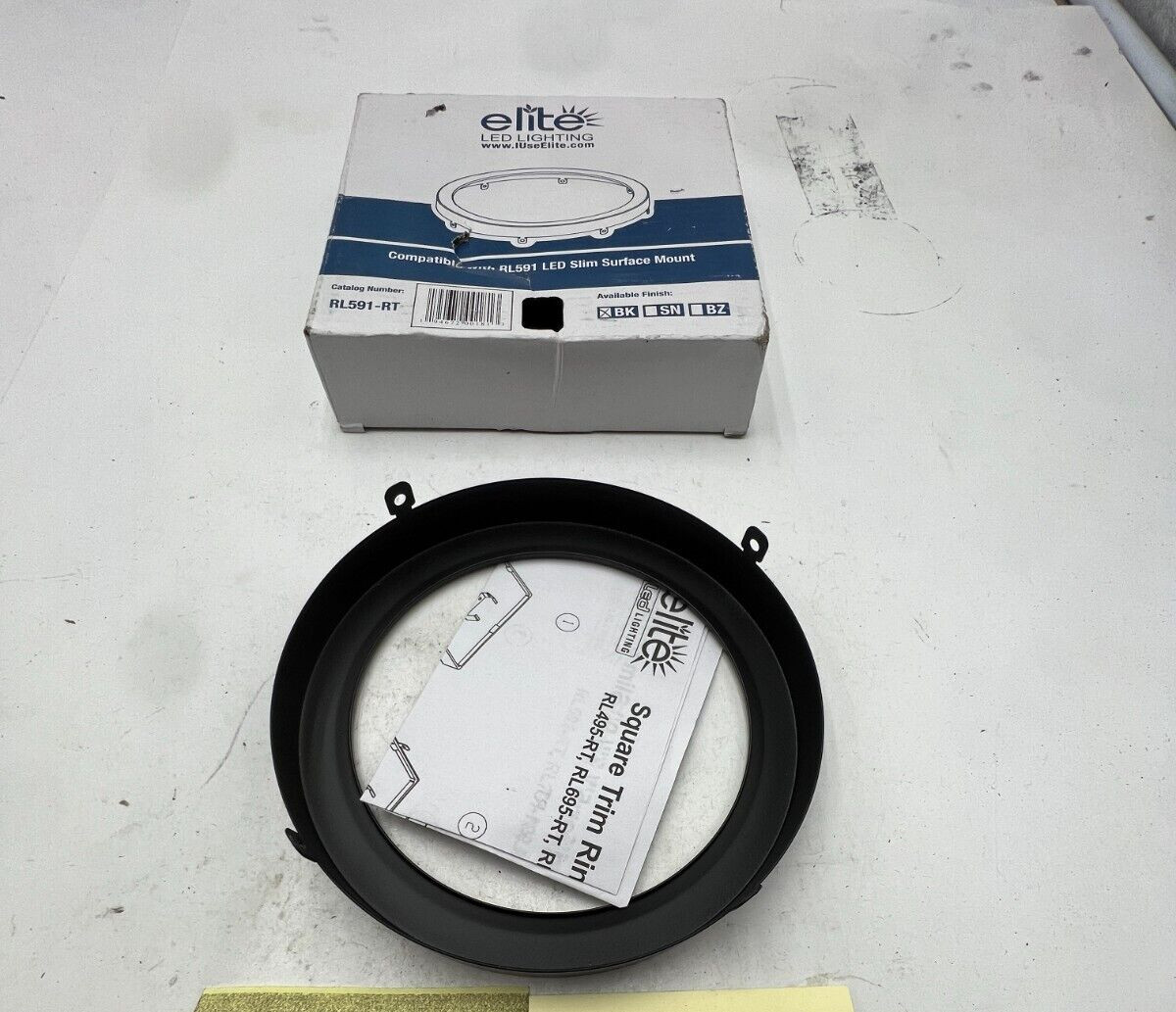 Elite RL591-RT Slim Suface Mount Round Ring Trim Black gallery