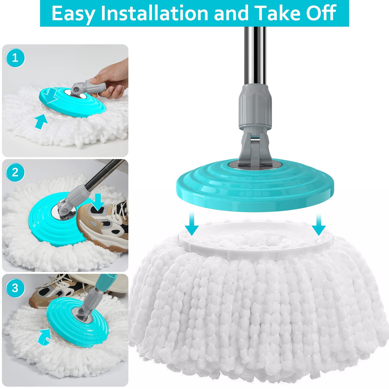 Plastic Mop Base Replacement for Spin Mop Bucket,Replacement Mop Parts, Mop A... gallery